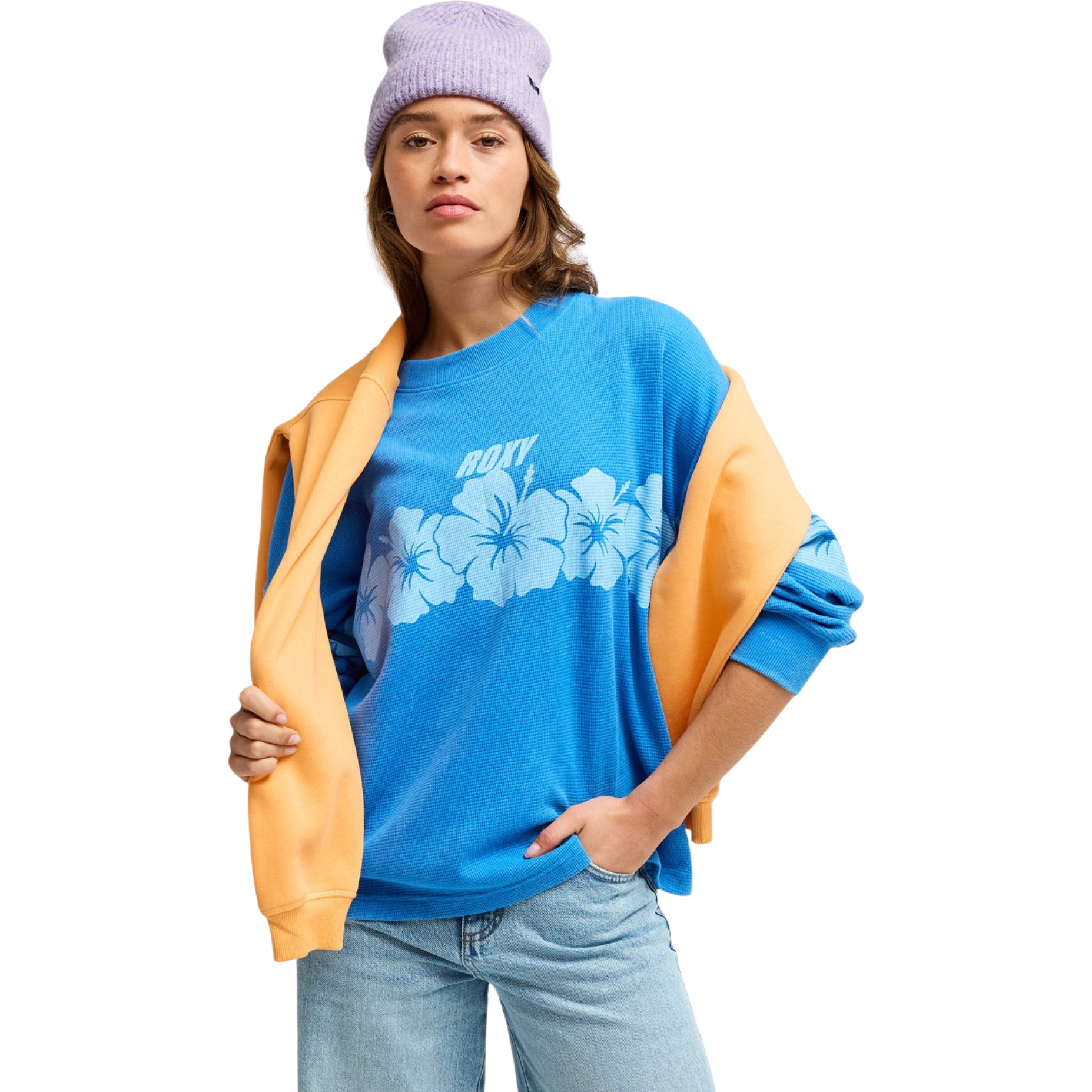 2026 Roxy Womens Eastside Midweight Sweater ERJKT04276 - Super Sonic